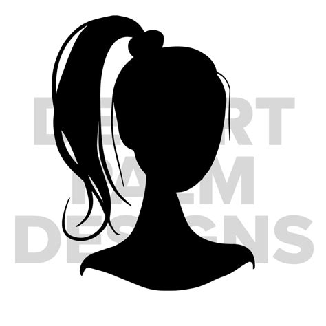 Girl With Ponytail Silhouette Minimal Modern Simple Design Etsy