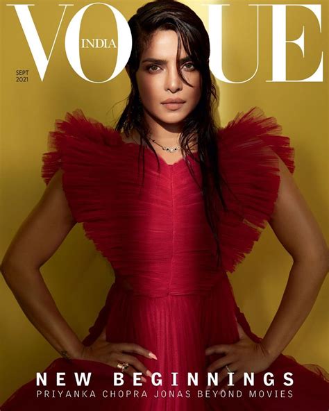 Priyanka Chopra Poses In Red For Vogue Magazines Cover See Her Photos News18