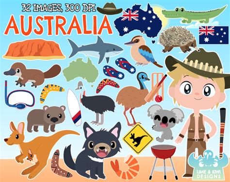 Australia Clipart Instant Download Vector Art Commercial Use Etsy