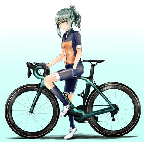 Safebooru 1girl Alternate Costume Bianchi Company Bicycle Bike