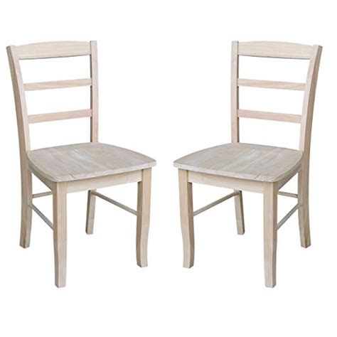 International Concepts Set Of Two Madrid Chairs Unfinished Farmhouse