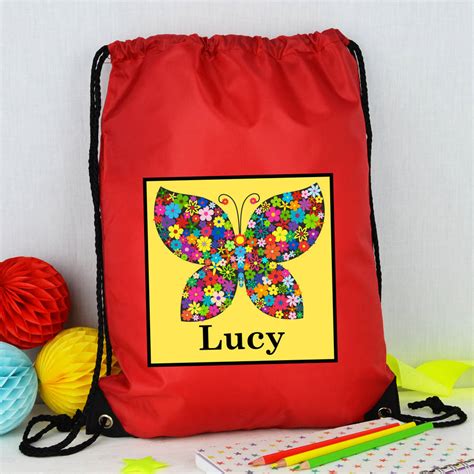 Personalised Butterfly School Pe Kit Bag By Andrea Fays