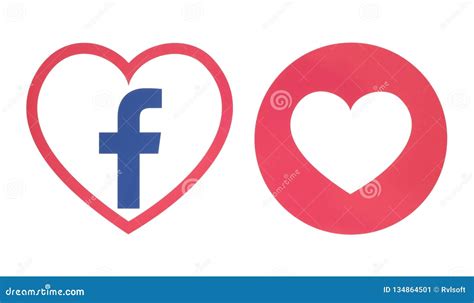 Facebook Heart Icon With Love Empathetic Emoji Reaction Editorial Photo