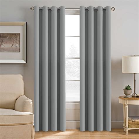 Hversailtex Blackout Grey Curtains For Bedroom Living Room 52x 84