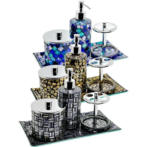 Free shipping on orders over $35. Home Essence Mosaic 4 Piece Bathroom Accessory Set ...