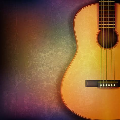 Abstract Grunge Music Background With Acoustic Guitar Vector