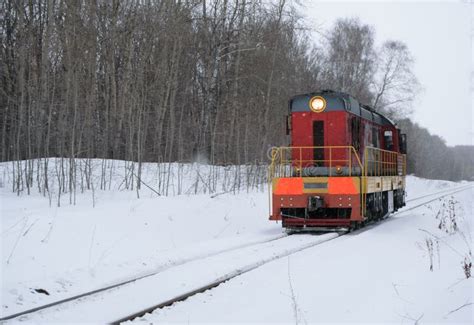 Old Locomotive In Winter Forest Stock Image Image Of Transportation