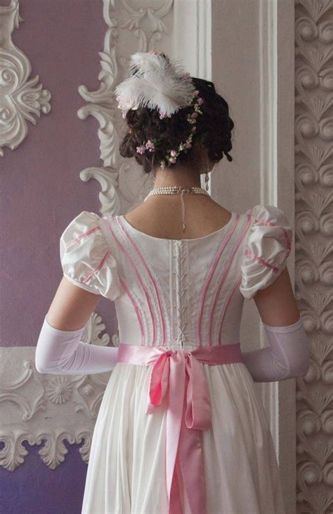 Late Regency Dress 1820s Milk And Rose Gown