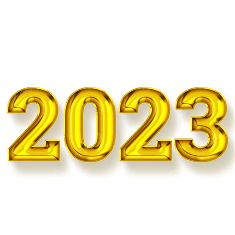 2023 Golden Balloon Letter 2023 2023 Golden Golden Png Transparent