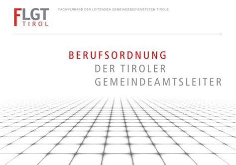 Berufsordnung Der Tiroler Gemeindeamtsleiter Kommunalnet