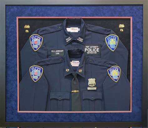 Custom Framed Police Officer Uniform Framed In Shadowbox As Retirement