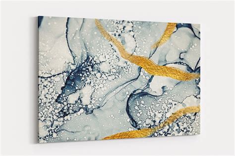Marble Wall Decor Abstract Canvas Print Modern Trendy Wall Etsy
