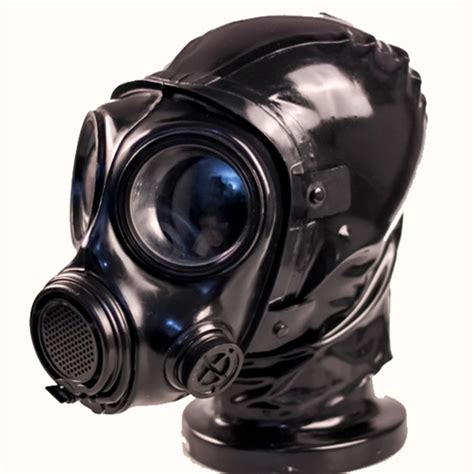 Fmj Top Quality Full Head Latex Rubber Gas Mask Hood With Zipper And Pipette Inside Conquer
