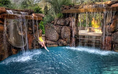 Pin By Uberclean On Pools And Spas Pool Waterfall Beautiful Pools