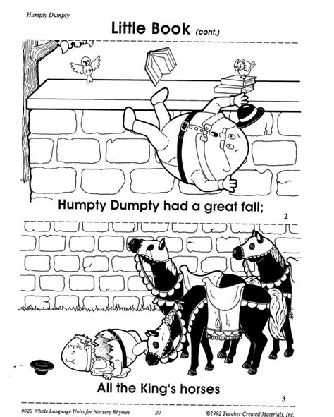 Angol Feladatok Mondókák Színezők Humpty Dumpty Mini Könyv Színező