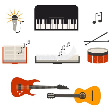 Music Band Concert Instrument Flat Vector Illustration Stock Vector