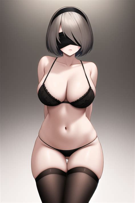 rule 34 ai generated blindfold bra cum cum in pussy large breasts nier nier automata panties
