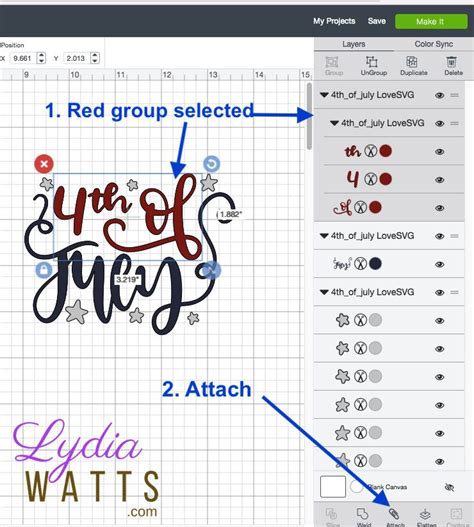 Attaching To Hold Cut Placement With Different Colors In Cricut Design