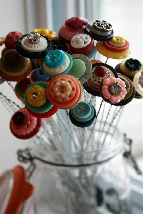 Pin By Curly And Nibs On Flowers Handmade Button Flowers Button