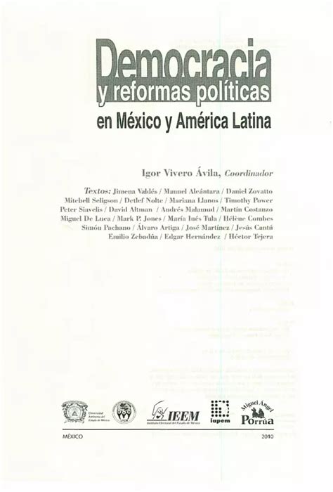 Democracia Y Reformas Políticas En México Y América Latina Pdf Document