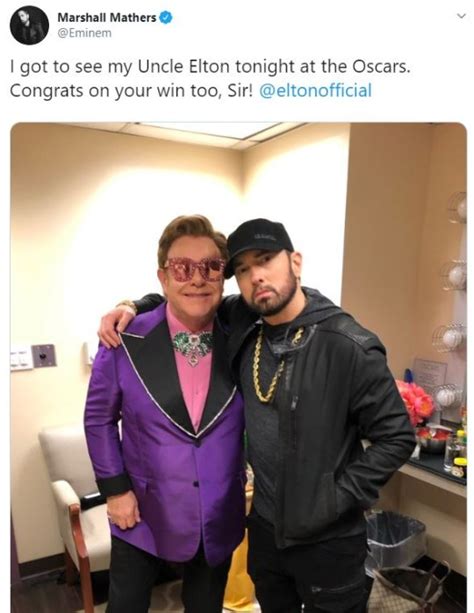 Oscars 2020 Eminem Reunites With Elton John Backstage Metro News