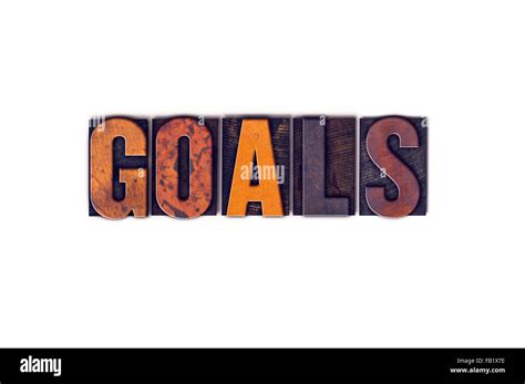 The Word Goals Written In Isolated Vintage Wooden Letterpress Type On