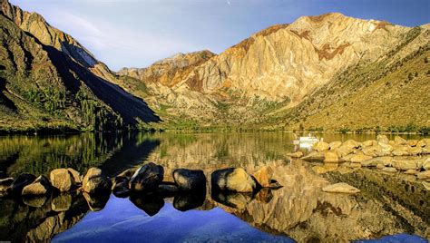 Convict Lake In The Eastern Sierra At Sunrise Like Glass 5713796 Stock