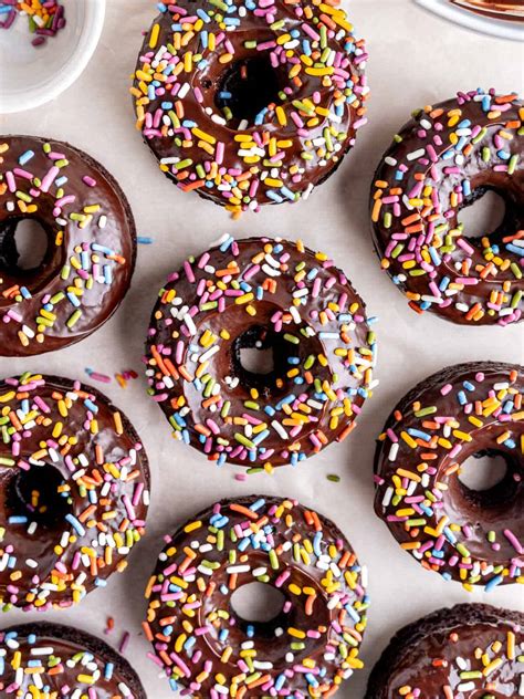 Chocolate Donuts With Sprinkles Broken Oven Baking