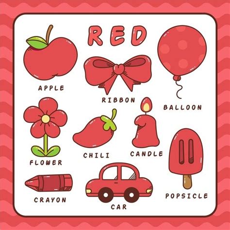 Free Vector Colors And Vocabulary Set In English Preschool Coloring