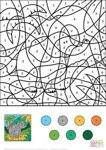 View Elephant Color By Number Pages Png Animal Coloring Pages