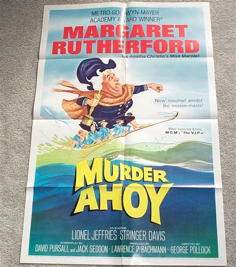 original murder ahoy movie poster 1964 margaret rutherford etsy