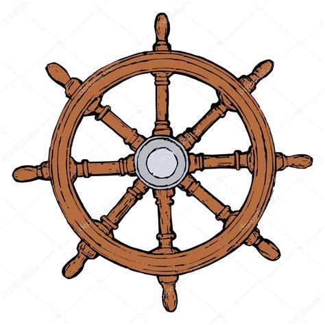 Ship Steering Wheel — Stock Vector © Perysty 21812903