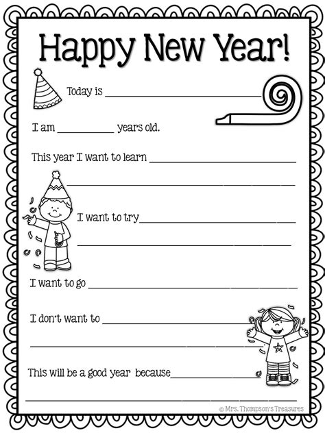 Free Printable New Year Worksheets Printable Templates