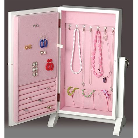 White And Pink Girls Jewelry Box Wall Mount Armoire Free Shipping
