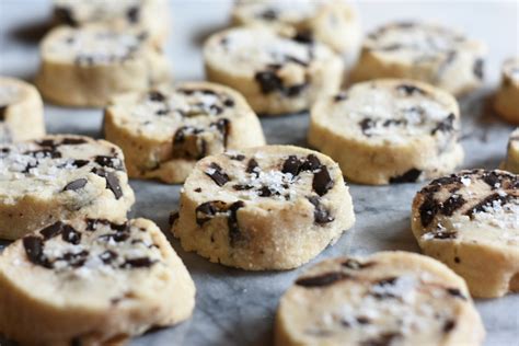 Salted Butter Chocolate Chunk Shortbread Cookies Baste Cut Fold