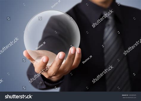 Businessman Hand Holding Glass Ball Stock Photo 120330325 Shutterstock
