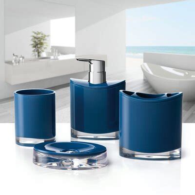 Blue and gold bathroom set white accessories royal decor. Navy Blue Bathroom Accessories | Wayfair