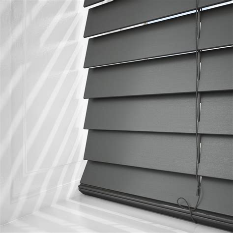 Premier Dark Grey Wooden Venetian Blind Blinds Direct