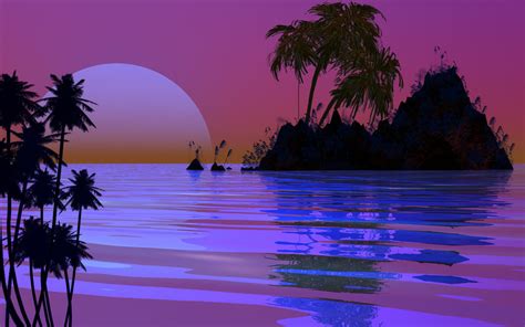 Tropical Island Sunset Wallpaper Wallpapersafari