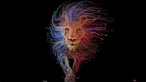 Colorful Lion 4k Wallpaper Download