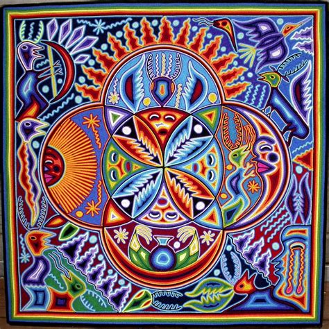 Huichol Artwork Mexican Art Huichol Art Yarn Painting