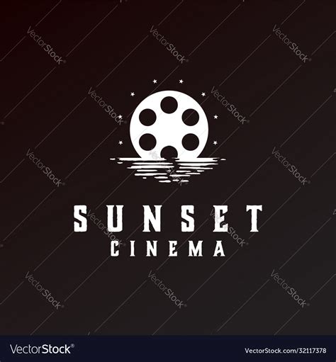 Sunset Sunrise Cinema Film Movie Logo Design Vector Image
