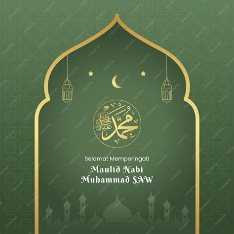 Premium Vector Happy Mawlid Al Nabi Muhammad Saw For Greeting Card