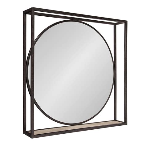 Find new wall mirrors for your home at joss & main. Kate and Laurel McCauley Decorative Rustic Modern Round Vanity Mirror with Square Metal Frame ...