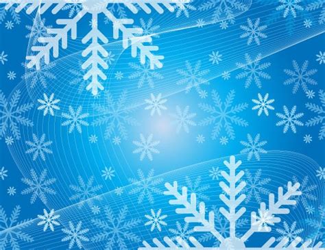 Christmas Blue Vector Background With Snowflakes And Flowing Lines