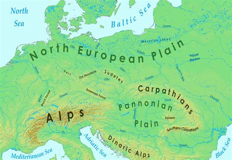 Physical Map Of Eastern Europe