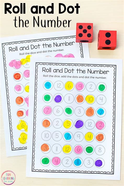 Roll And Dot The Number Math Activity Preschool Math Games