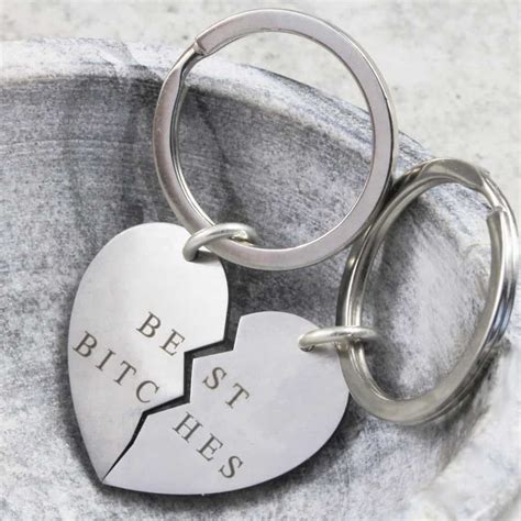 Personalised Key Ring Bff Set Of 2 Fast Delivery Crafted By Silvery Australia