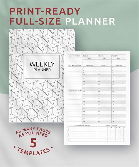 Download Printable Weekly Planner Original Style Undated Pdf