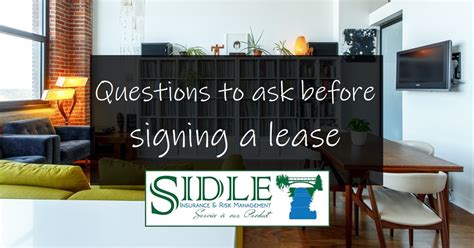 Questions To Ask Before Signing A Lease David L Sidle Agency Inc